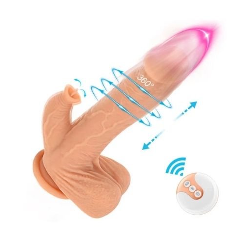 Liquid Silicone Realistic Licking Rotating Dildo