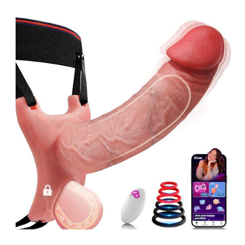 Hollow Strap On Dildo Male Vibrator 
