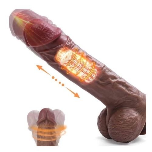Black Thick Thrusting Vibrating Dildo
